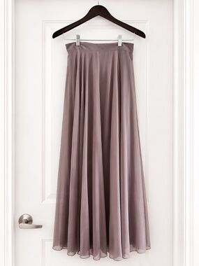 Taupe Chiffon Maxi Skirt